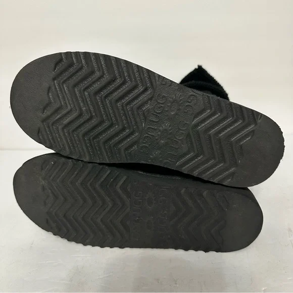 UGG Australia 5819 Classic Cardy Black Knit Fold Over Boots Button US Women's 10 - Picture 7 of 10